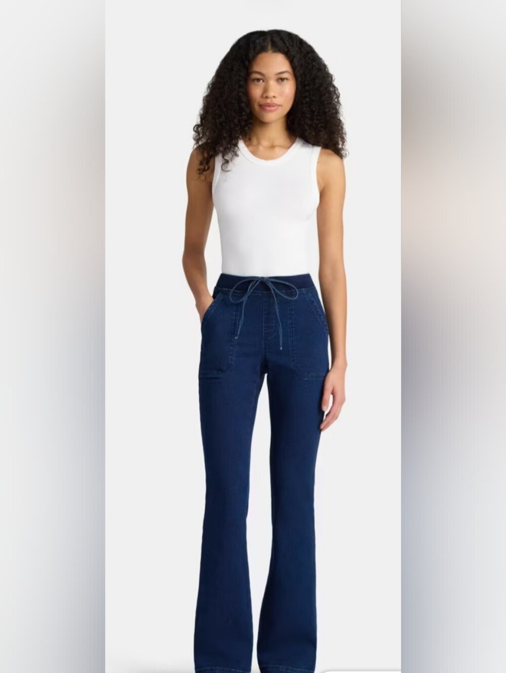 No Boundaries Women's Ribbed Waist Bootcut Pants